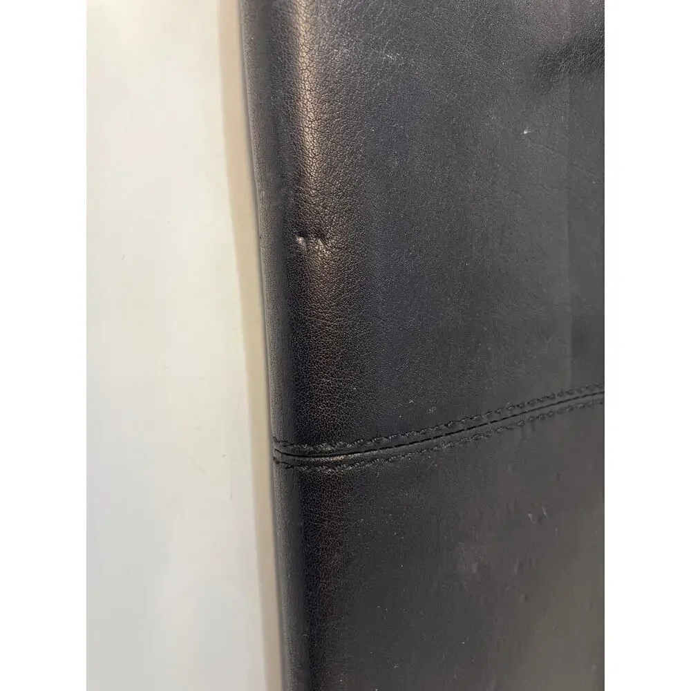 COACH LARGE BLACK SMOOTH LEATHER WALLET WITH EMBOSSED LOGO